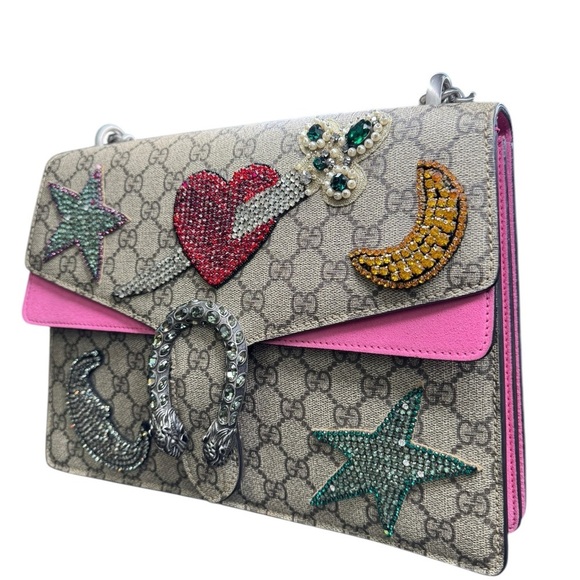 Gucci Heart Embroidered Dionysus Shoulder Bag - Picture 2 of 14